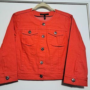 Cropped Orange Denim Jacket